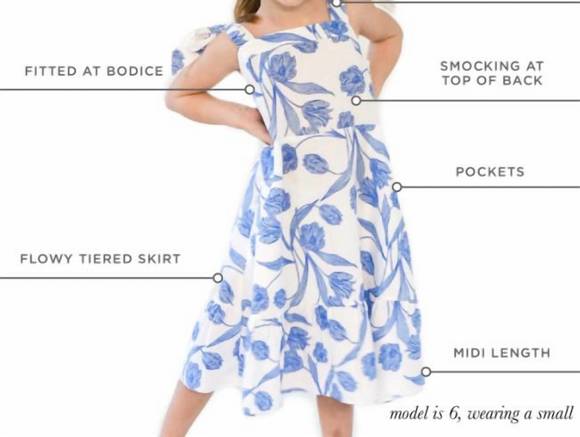 NEW EMILY MCCARTHY mini maxi dress in white/blue - Picture 4 of 4